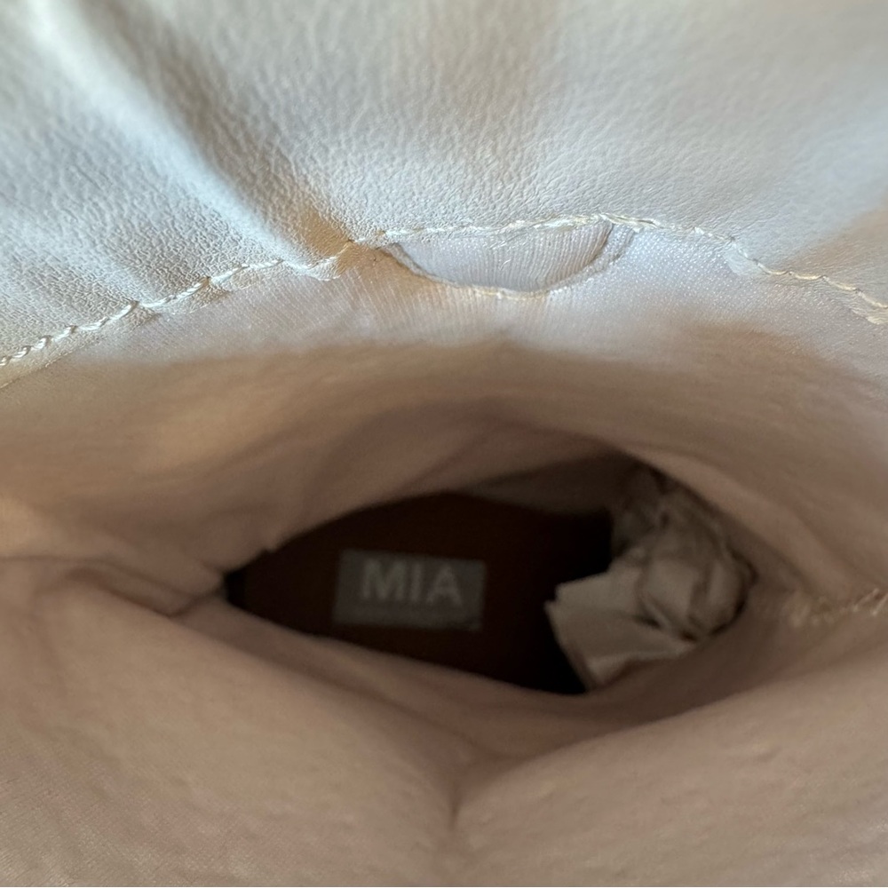 MIA Cream Textured Cowgirl Heeled Boots - Picture 7 of 8